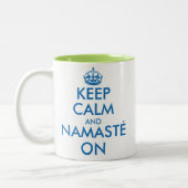 ヨガ瞑想マグカップのKeep Calm and Namasté ツートーンマグカップ (左)