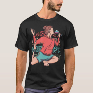 ヨガ瞑想マンダラモチーフ精神性蓮 Tシャツ