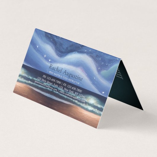 ヨガ瞑想ムーンナイトスカシー海ビーチ料金表 名刺 (裏面)