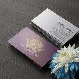 ヨガ瞑想レイキ指導者 パープルゴールドロータス 名刺