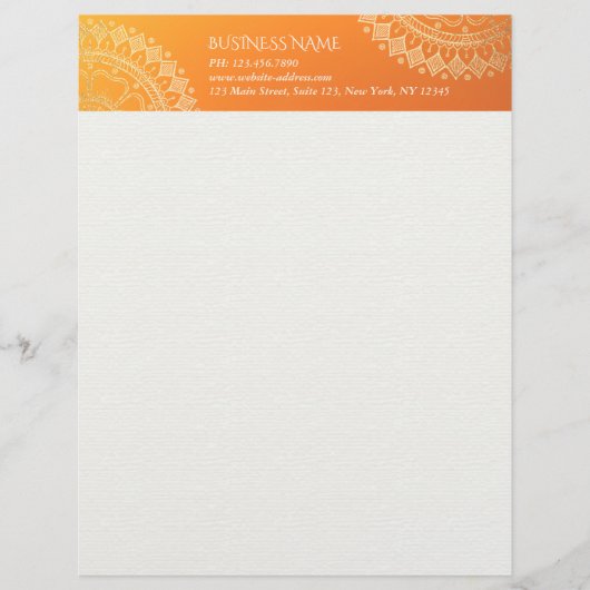 ヨガ瞑想先生オモダンレンジ金ゴールド曼荼羅 レターヘッド (正面)