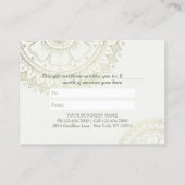 ヨガ瞑想先生オモダンレンジ金ゴールド曼荼羅 割引カード (裏面)