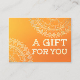 ヨガ瞑想先生オモダンレンジ金ゴールド曼荼羅 割引カード