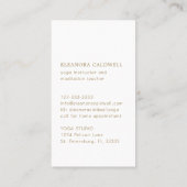 ヨガ瞑想先生ロータスロゴ金ゴールドオンホワイト 名刺 (裏面)