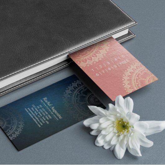 ヨガ瞑想先生金ゴールドマンダラロイヤリティパンチ ロイヤリティカード