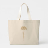 ヨガ瞑想実践ポーズロータスナマステ禅 ラージトートバッグ (裏面)