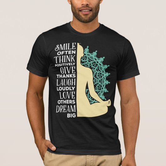 ヨガ瞑想引用文禅宗 Tシャツ (正面)