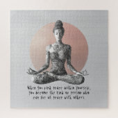 ヨガ瞑想指導者レイキマスター蓮の座り姿勢 ジグソーパズル (縦)