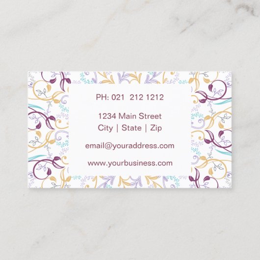 ヨガ瞑想用フローラプロフェッショナル 名刺 (裏面)