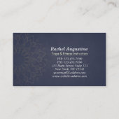 ヨガ瞑想講師 ローズゴールド マンダラ ロータス 名刺 (裏面)