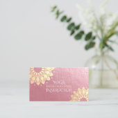 ヨガ瞑想講師 ローズゴールド マンダラ ロータス 名刺 (スタンド正面)