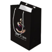 ヨガ瞑想講師 ロータス・ポーズ ブラシ・ストローク ミディアムペーパーバッグ (正面アングル)