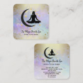 *～*ヨガ瞑想金ゴールド女性の月の心遣い –   スクエア名刺 (正面/裏面)