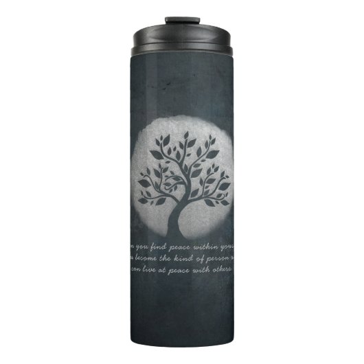 ヨガ瞑想霊気インストラクターシルバーツリー引用文 タンブラー (正面)