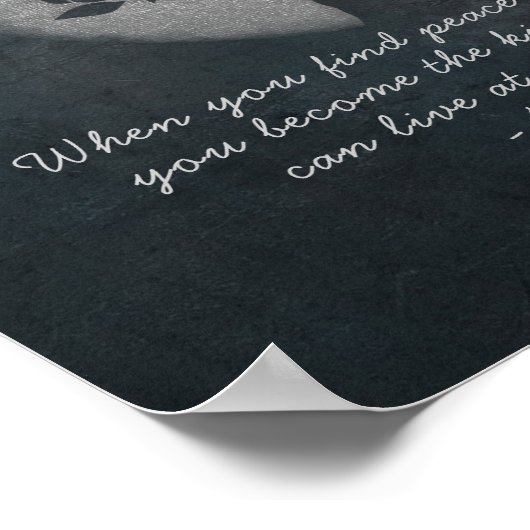 ヨガ瞑想霊気インストラクターシルバーツリー引用文 ポスター (角)