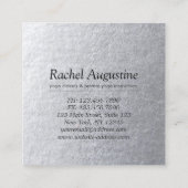 ヨガ瞑想霊気インストラクターブラックシルバーツリー スクエア名刺 (裏面)