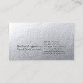 ヨガ瞑想霊気インストラクターブラックシルバーツリー 名刺 (裏面)