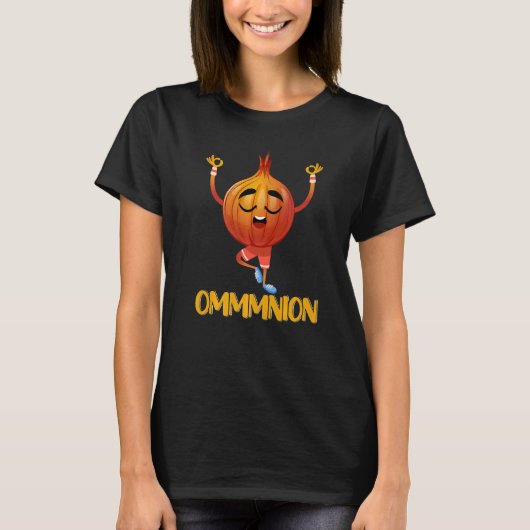 ヨガ瞑想食タマネギ Tシャツ (正面)