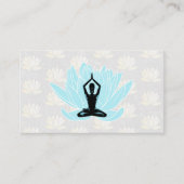 ヨガ瞑想 | Blue Lotus Flower Pattern 名刺 (正面)