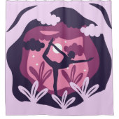 ヨガ禅定紫ナマステ シャワーカーテン (正面)