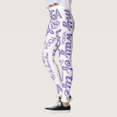 ヨガ私の人生の方法紫のタイポグラフィライフスタイル レギンス (左)