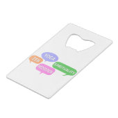 ヨガ精神性禅の座禅スピーチバブル クレジットカード栓抜き (裏面アングル)