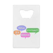 ヨガ精神性禅の座禅スピーチバブル クレジットカード栓抜き (裏面)