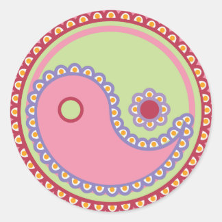 ヨガ話ベビー:ペイズリーイン – ヤンシンボル ラウンドシール