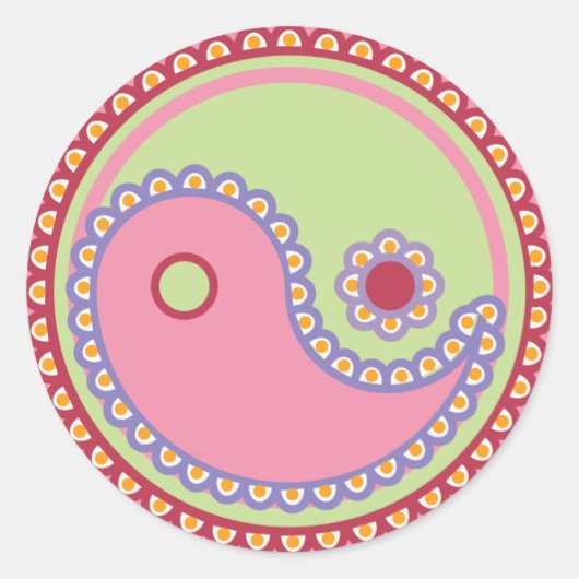 ヨガ話ベビー:ペイズリーイン – ヤンシンボル ラウンドシール (正面)