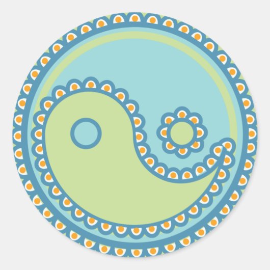 ヨガ話ベビー:ペイズリーイン – ヤンシンボル ラウンドシール (正面)