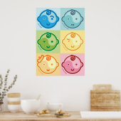 ヨガ話ベビー：全ベビーチャクラキャンバス ポスター (キッチン)