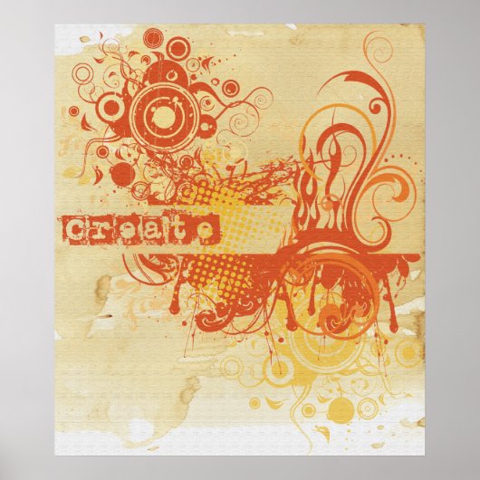 ヨガ話:オレンジクリエイティブチャクラ ポスター (正面)