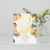 ヨガ誕生日パーティー金ゴールド 箔シーズンポストカード (立ち正面)
