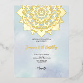 ヨガ誕生日パーティー金ゴールド 箔シーズンポストカード (正面)