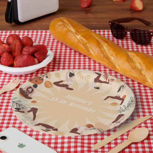 ヨガ誕生日パーティー ペーパープレート (ピクニック)