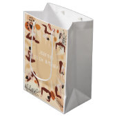 ヨガ誕生日パーティー ミディアムペーパーバッグ (正面アングル)