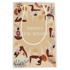 ヨガ誕生日パーティー ミディアムペーパーバッグ