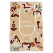 ヨガ誕生日パーティー ミディアムペーパーバッグ (裏面)