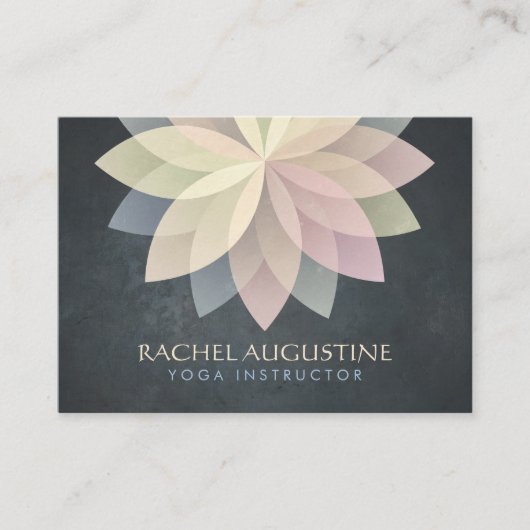 ヨガ講師の予約 カラフルなロータス マンダラ 予約カード (正面)