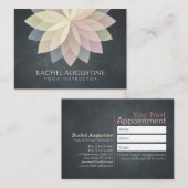 ヨガ講師の予約 カラフルなロータス マンダラ 予約カード (正面/裏面)