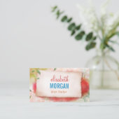 ヨガ講師 - 芸術的な水彩花 名刺 (スタンド正面)