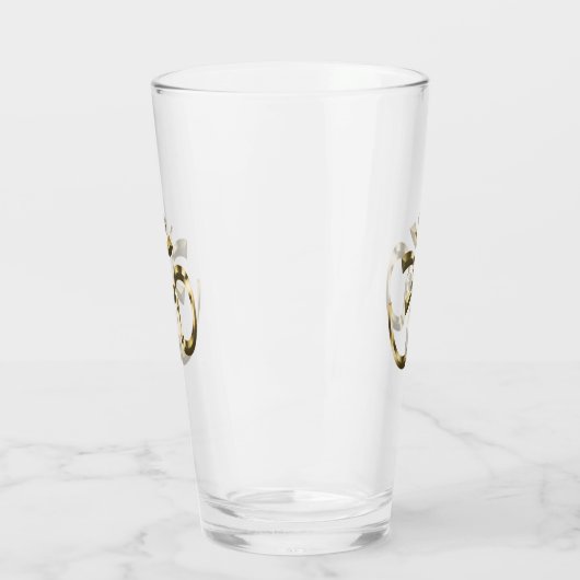 ヨガ金ゴールドメタリックOMヒンドゥー教のシンボル タンブラーグラス (左)