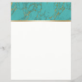 ヨガ金ゴールドロータスモダンターコイズ&金ゴールド大理石 チラシ (裏面)