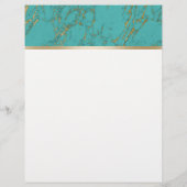 ヨガ金ゴールドロータスモダンターコイズ&金ゴールド大理石 チラシ (裏面)