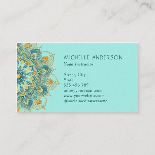 ヨガ金ゴールド曼荼羅 名刺 (裏面)