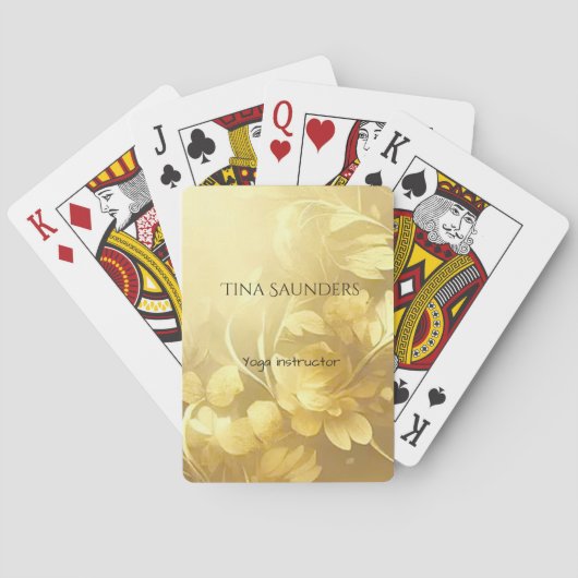 ヨガ金ゴールド花名前をカスタムする トランプ (裏面)