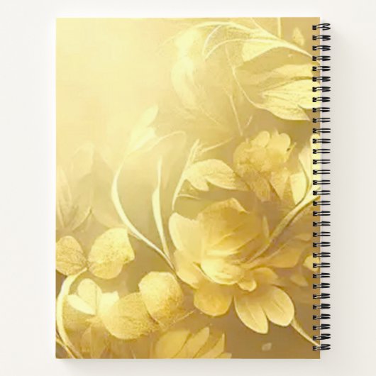 ヨガ金ゴールド花名前をカスタムする ノートブック (裏面)