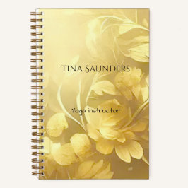 ヨガ金ゴールド花名前をカスタムする ノートブック