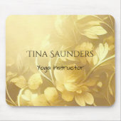 ヨガ金ゴールド花名前をカスタムする マウスパッド (正面)