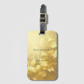 ヨガ金ゴールド花名前をカスタムする ラゲッジタグ (正面縦)